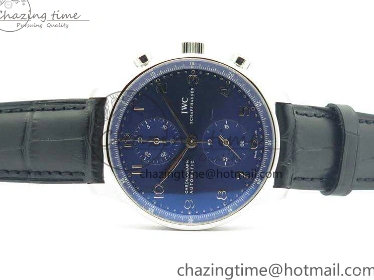 MIROTIME 0421 MoistureWicking Portuguese IW371491 ZF 1:1 Best Edition SS Blue Dial On Leather Strap A79350 (Slim Movement) V 7221